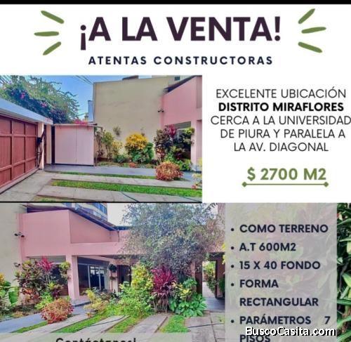 MIRAFLORES INMUEBLE COMO TERRENO