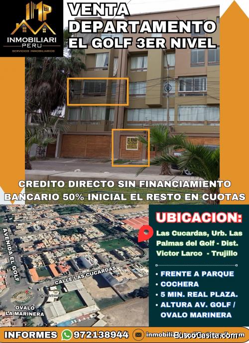 DEPARTAMENTO EN EL GOLF 3ER PISO VISTA A PARQUE 