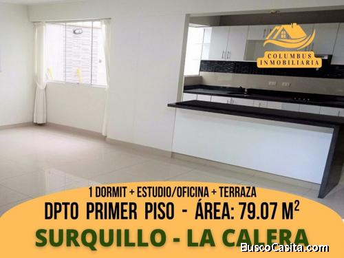 Surquillo LA CALERA - Departamento 1er. Piso de 2 Dorm + TerrazaPatio Techado + Cocina Equipada