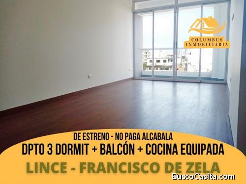 Lince FRANCISCO de ZELA - Departamento de 3dorm + Balcón + Cocina Equipada - DE ESTRENO!