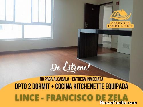 Lince FRANCISCO de ZELA - Departamento de 2 Dorm + Cocina Equipada (DE ESTRENO! y Entrega Inmediata)