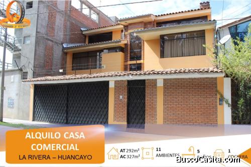 ALQUILO AMPLIA CASA COMERCIAL EN LA RIVERA, HUANCAYO
