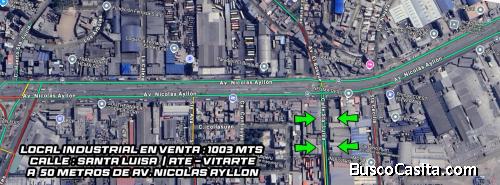 VENDO LOCAL INDUSTRIAL UBICADA EN ATE VITARTE