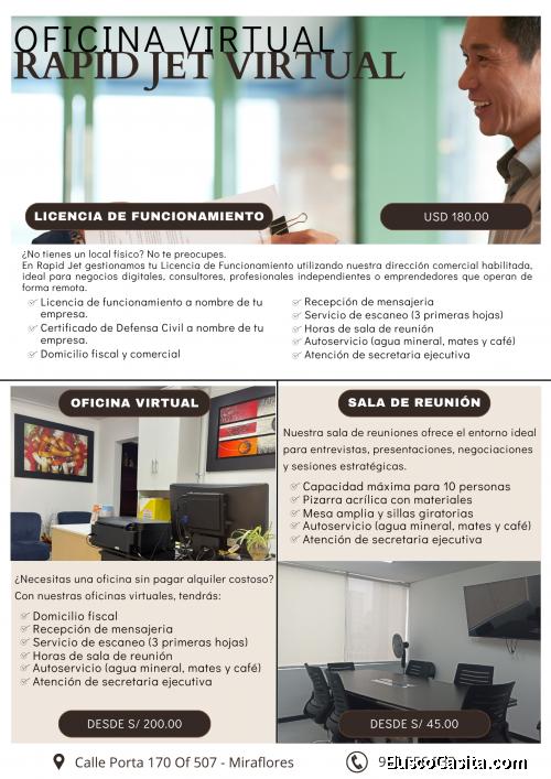 ALQUILER DE OFICINA EN MIRAFLORES