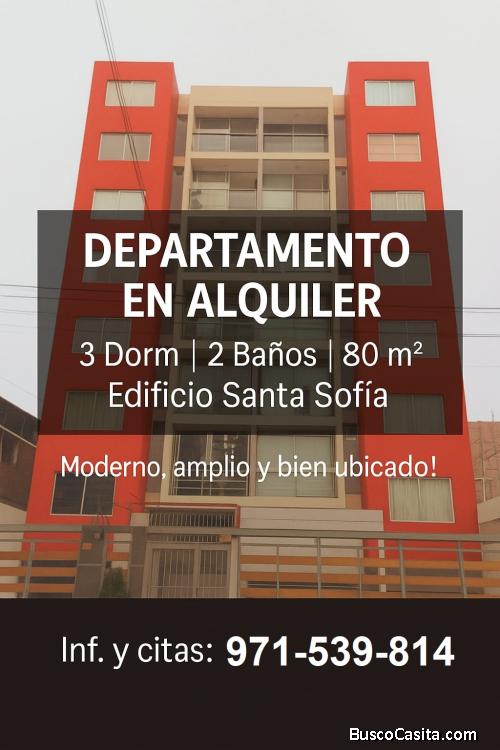 ALQUILO BONITO DEPARTAMENTO BREÑA, EXCELENTE UBICACIÓN 3 DORMITORIOS 2 BAÑOS