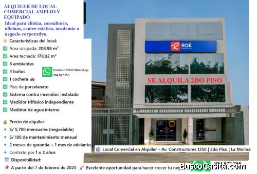ALQUILER 2do PISO COMERCIAL SCRIPCION