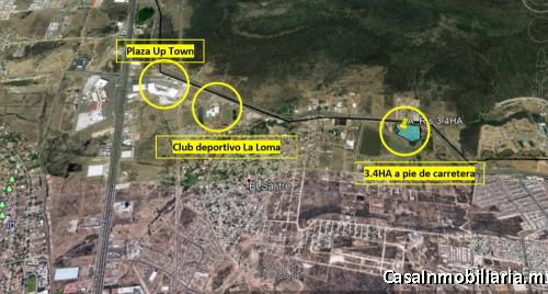 Terreno de 3.4 Hectáreas $3900XM2 PLUSVALÍA sobre Fray Junípero, Ideal para habitacional mixto. 