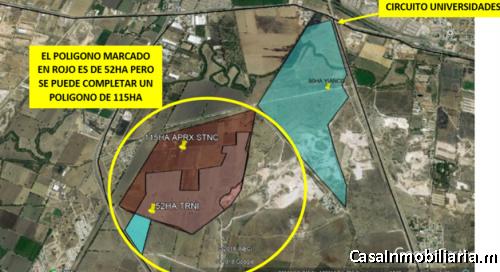 115 hectáreas OPORTUNIDAD $750XM2, PLUSVALÍA IDEAL habitacional industrial comercial y de servicios