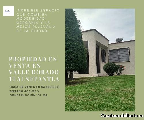 Casa de 1 piso en venta en Valle Dorado, Tlalnepantla. Estado de México