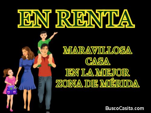 Hermosa Residencia en renta en zona norte de Mérida, Yucatán