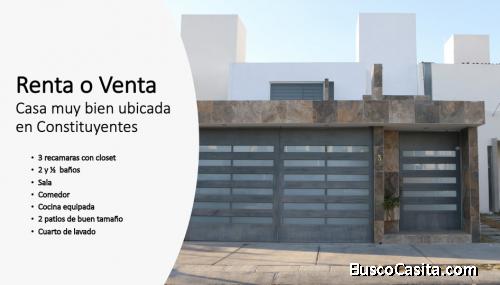 Venta o Renta Casa con Excelente Ubicación en Paseo Constituyentes. Zona  Segura. en México