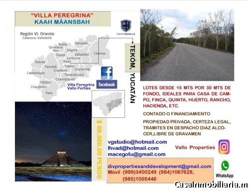 Lotes en venta Villa Peregrina Kaah Máansbah 