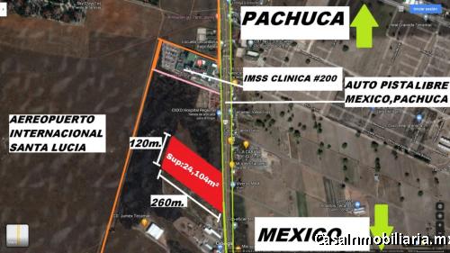 Aeropuerto Santa Lucia Vendo Terreno Sup; 24,104m2