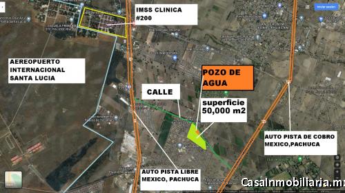Aeropuerto Santa Lucia Vendo Terreno Sup:50,000m2