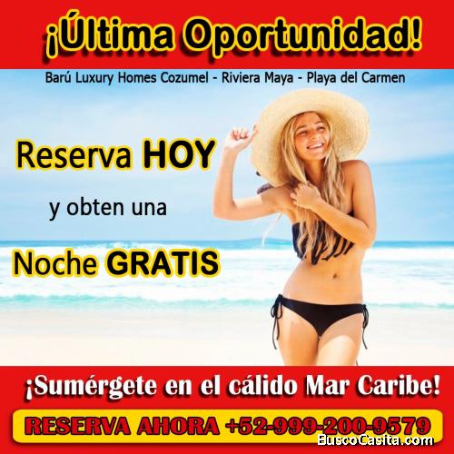 RENTA VACIONAL: CASAS EN PUERTO MORELOS FRENTE AL MAR