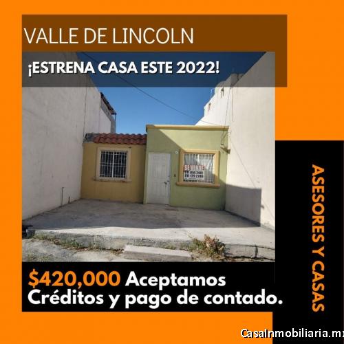 CASA EN VENTA ZONA INDUSTRIAL GARCIA FRACC VALLE DE LINCOLN 