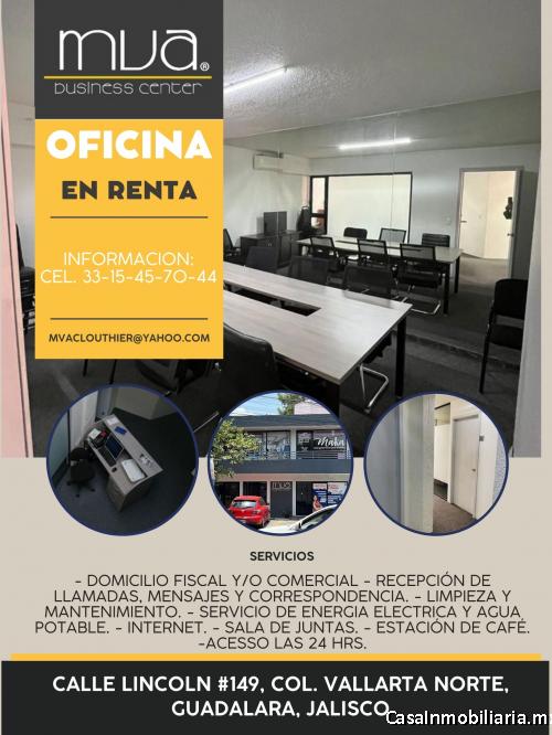 RENTA DE OFICINA FÍSICA O VIRTUAL EN GUADALAJARA