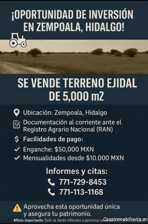 Oportunidad de compra en Zempoala hudalgo