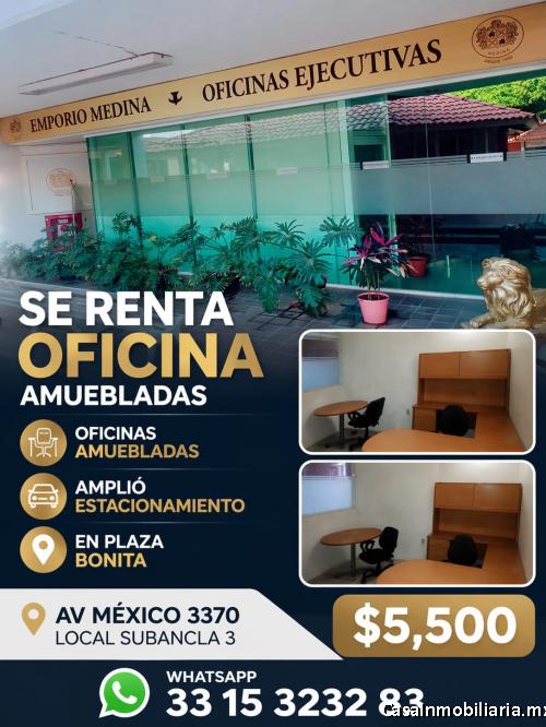 RENTA DE OFICINAS AMUEBLADAS