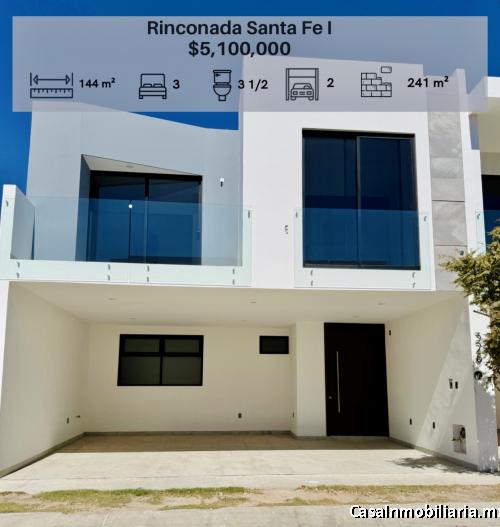 CASA NUEVA EN VENTA | FRACC. RINCONADA DE SANTA FE 1 | ZONA NORTE DE LEÓN | CERCA DE LA UNIVERSIDAD
