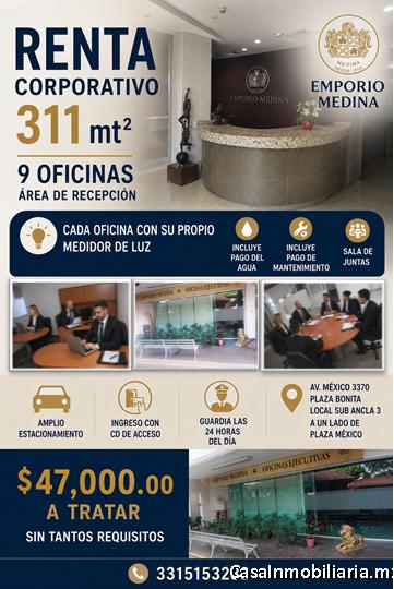 RENTA DE OFICINAS AMUEBLADAS 