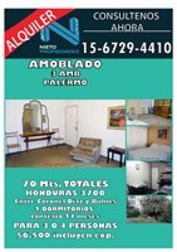 3 Amb amoblado opción sin muebles alquiler 24 meses, $6500 incluye expensas 