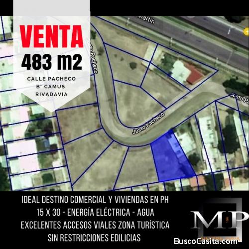 Lote De 483 M2 Urbanizados. Régimen Público. En La Mejor Zona De Rivadavia Camino Al Dique Ullum -