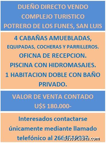 dueño vendo complejo de cabañas en san luis