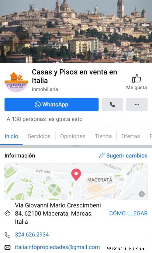 Venta de pisos, departamentos y casas en Italia.