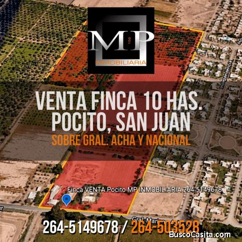 SAN JUAN, 10 Has. Finca Agrícola, 2 Casas, 2 Galpones, Derecho a Riego, Zona Urbana