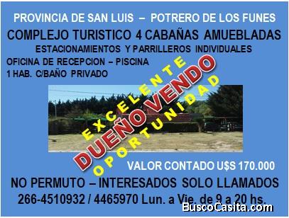 Vendo dueño directo complejo de cabañas en san luis