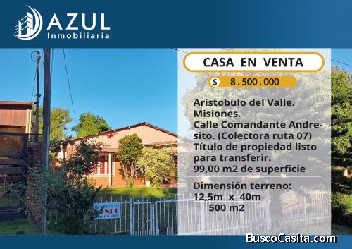 CASA COLECTORA RUTA 07 -Aristobulo del Valle