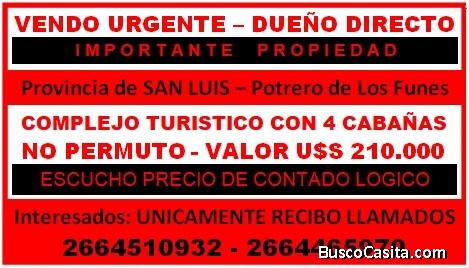 vendo complejo turistico en san luis