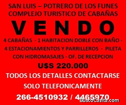 vendo complejo turistico de cabañas