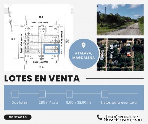 1 o 2 terrenos Atalaya (Magdalena) Dueño vende