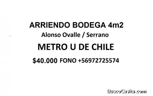 OPORTUNIDAD BODEGA SUBTERRÁNEA. METRO U DE CHILE