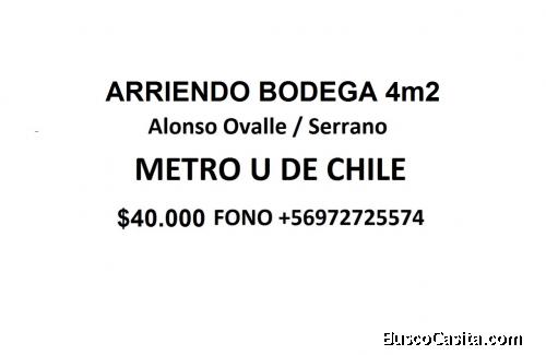 OPORTUNIDAD BODEGA SUBTERRÁNEA. METRO U DE CHILE