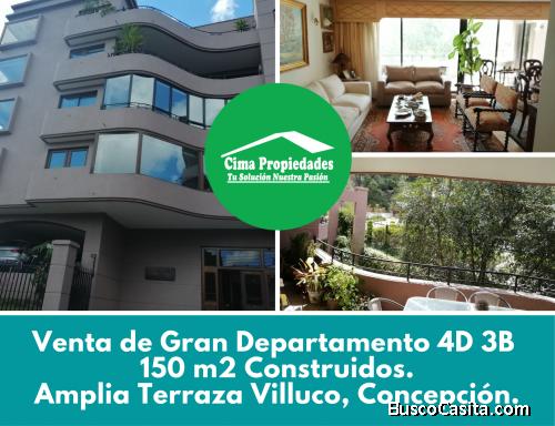 4D 3B 150 m2 Amplia Terraza Villuco Concepción  