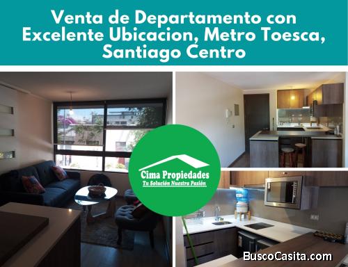 Venta Departamento Amoblado Metro Toesca Stgo.