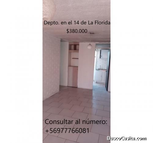 $380.000 Depto. 3d, 2° piso a pasos metro Bellavista de La Florida