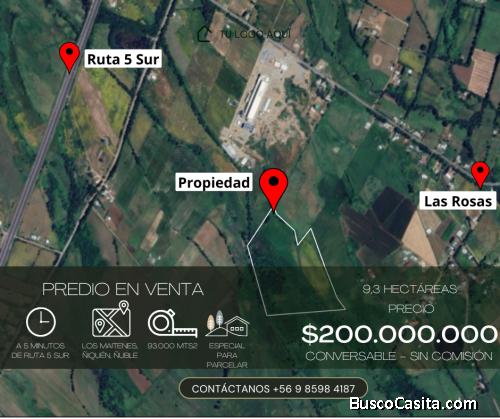 Predio de 9,3 ha. en la Comuna de Ñiquén, Ñuble
