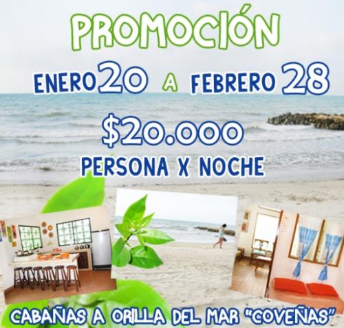 Promoción febrero Cabanas a Orilla Del Mar Covenas