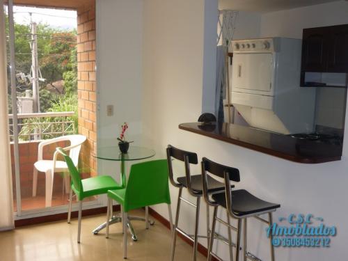 Alquiler de aparta-estudios amoblados en Medellin código. AP03 ( Poblado - Patio bonito )
