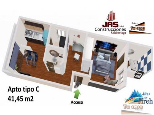 PROYECTO ALTOS DE JIREH APARTAESTUDIOS 41.45Mts2. ASI ES TU CASA