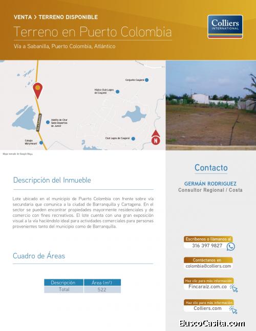 Lote en Puerto Colombia en Venta