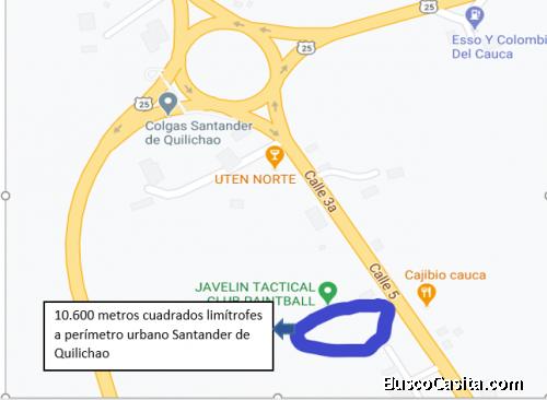 Se vende lote de 10.600 metros cuadrados En Santander de Quilichao, sobre calle 5  principal