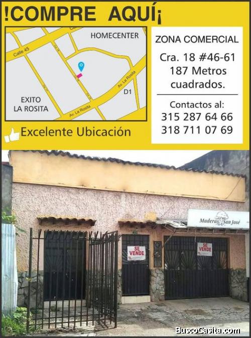 COMPRE AQUI Y CONSTRUYA. ZONA COMERCIAL. Cra 18 No. 46-61. Area: 187 Metros cuadrados. 