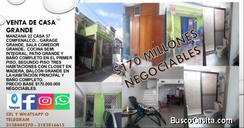 Venta de Casa Grande  linda y espaciosa en zona de alta valorizacion