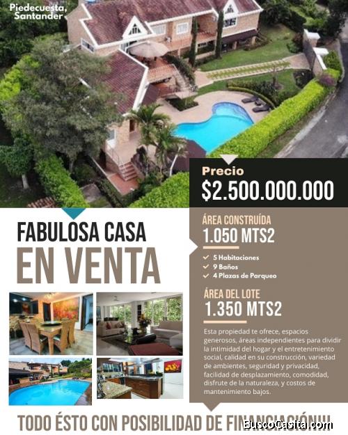 VENDO CASA CAMPESTRE EN PIEDECUESTA