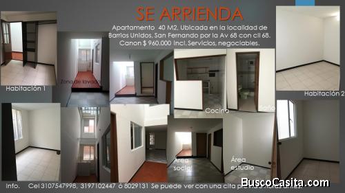SE ARRIENDA  Apartamento  40 M2, Ubicada en la localidad de Barrios Unidos, San Fernando por la Av 6